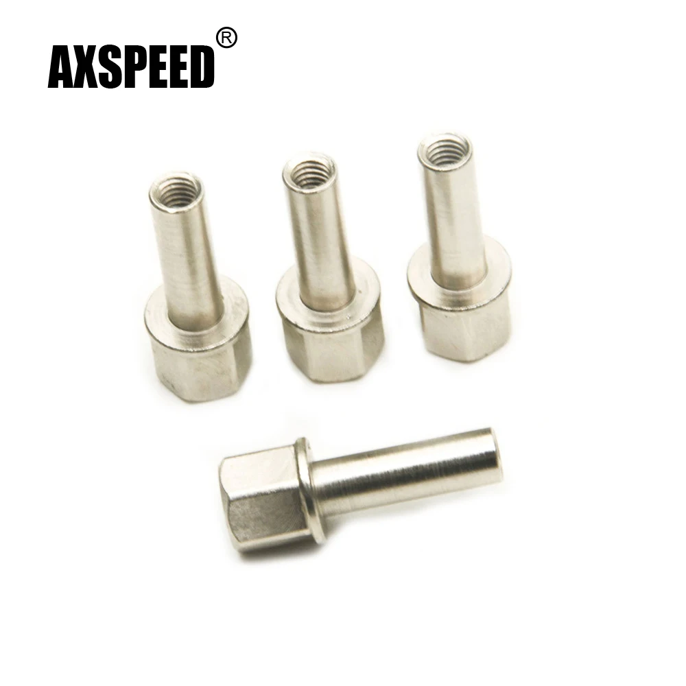 AXSPEED 4PCS 12mm Hex Wheel Hub Drive Adaptor Extension Column Metal Nut 20/12/15mm for 1/10 RC Crawler Axial SCX10 Spare Part