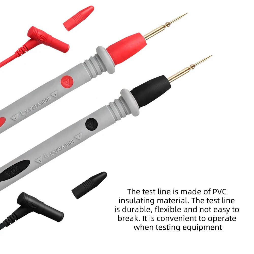 20A 2000V Probe Test Pin for Digital Multimeter Needle Tip Banana Plug Silicone Wire Probe Alligator Clip Screwdriver Transistor