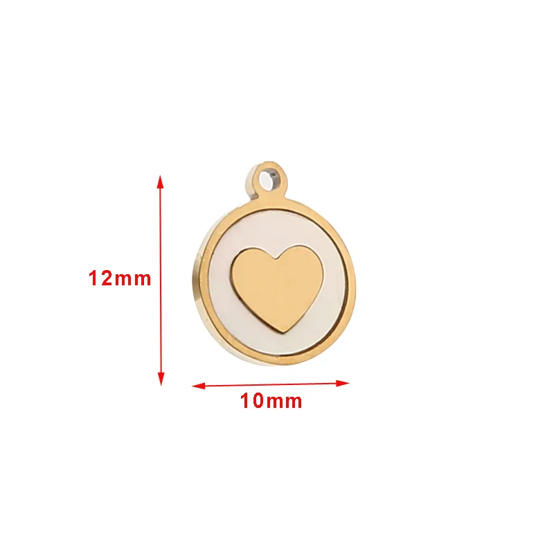 

5pcs Gold Plated Stainless Steel 12*10mm Charms Cross Star Heart Beads Connectors for DIY Necklaces Bracelets Jewelry Findings