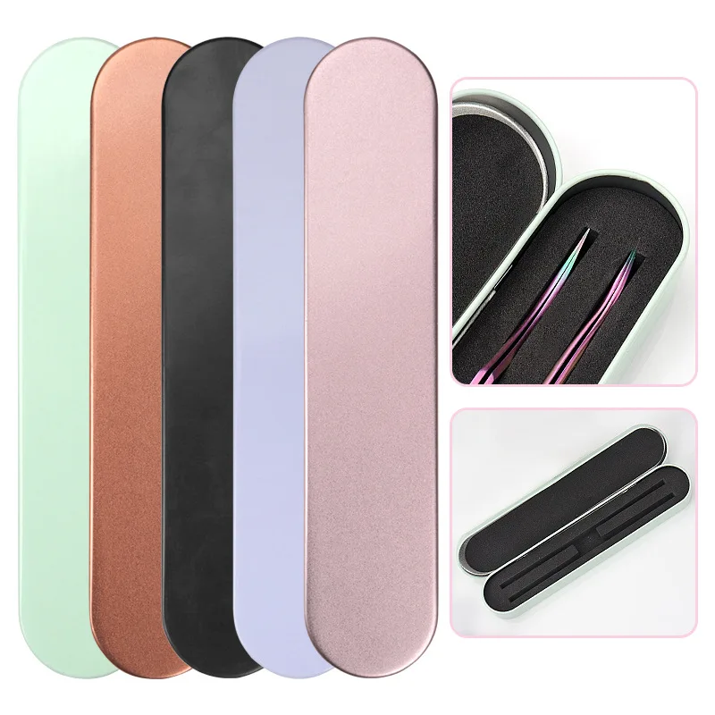 2 Slots Professional Storage Box for Eyelash Extension Tweezers Organizer Case Eyelashes Eyeliner Pencil Case Organizer Makeup