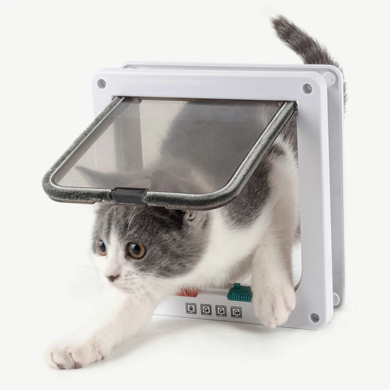 Cat Door for Dog Gatera Flap Locking Security Lock Flap Gate Door for Cat In The Door Cat Flap Door for Kitten Puppy Dog Gate