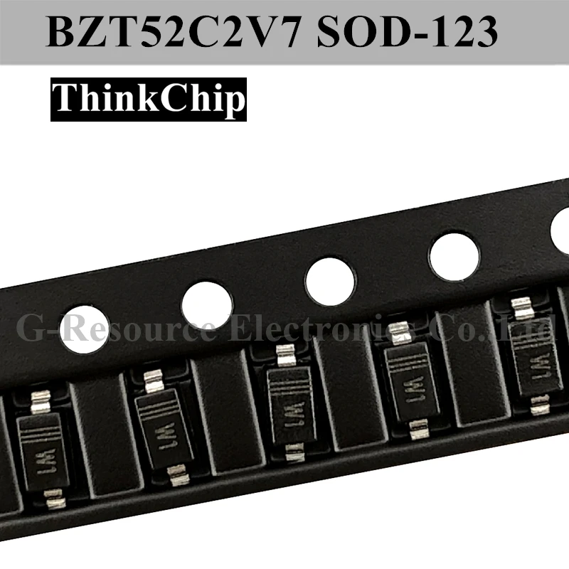 (100 peças) diodo estabilizado de tensão sod-123 smd 1206 2.7v (marcação w1)