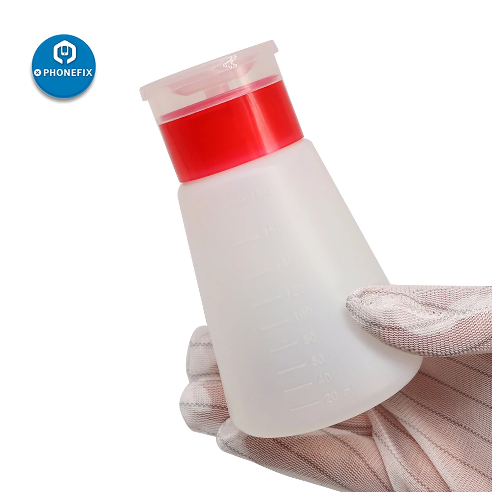 1pc 180ml Empty Plastic Pump Dispenser Nail Polish Remover Alcohol Liquid Press Pumping Dispenser UV Gel Flux Cleaner Bottle