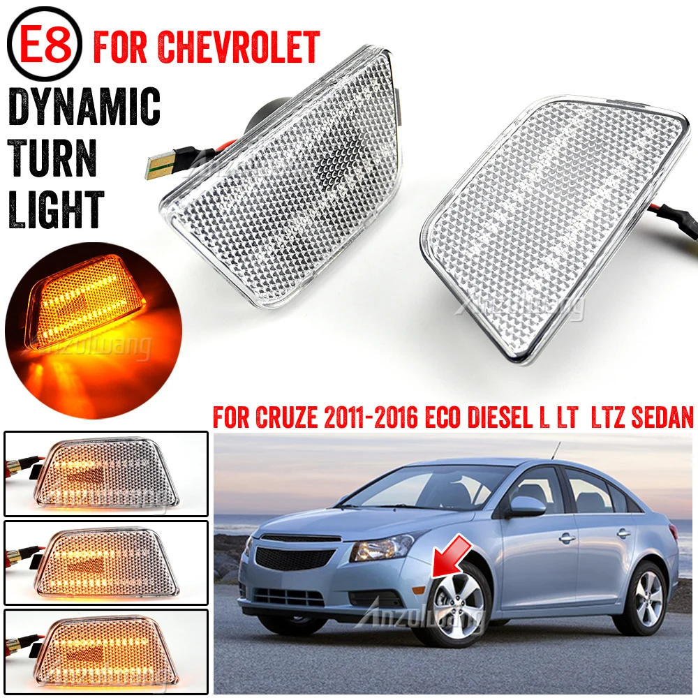 Canbus Blinker Lamp LED Dynamic Turn Signal Side Marker Light For Chevrolet Cruze Limited Diesel Eco L LS LT LTZ 2011-2016