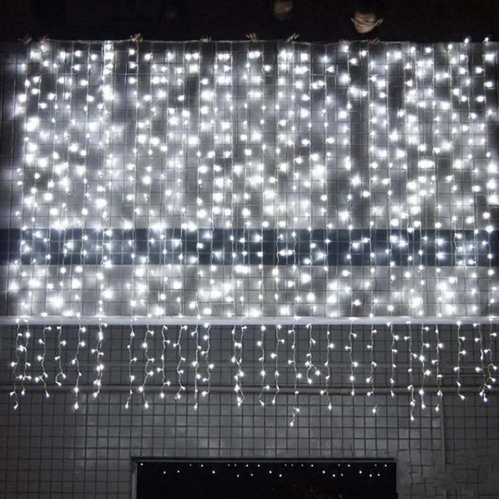 Guirnalda de cortina LED con Control remoto, luz de cortina de festón de hadas USB, decoraciones navideñas para el hogar, 3x3m
