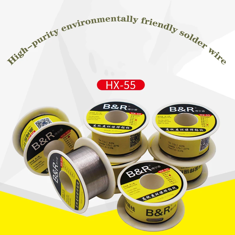 B & R HX-55 elevata purezza protezione ambientale senza piombo filo per saldatura nastro colofonia riparazione a bassa temperatura strumento per telefono cellulare