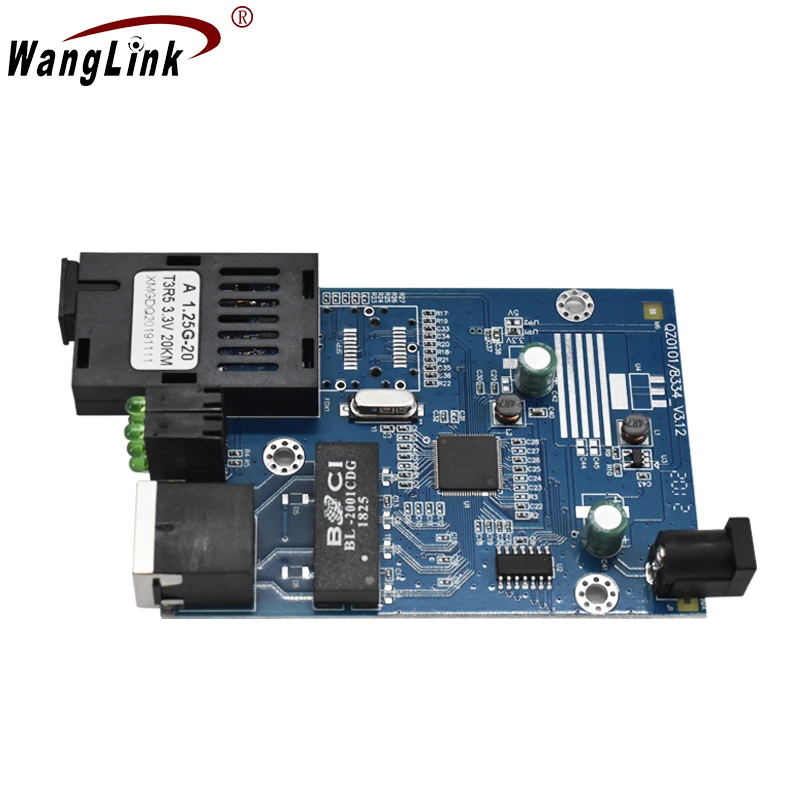 Wanglink PCBA Ethernet Optical Fiber Media Converter Fiber Transceiver 1000M Full PCBA mit Fiber-Modul