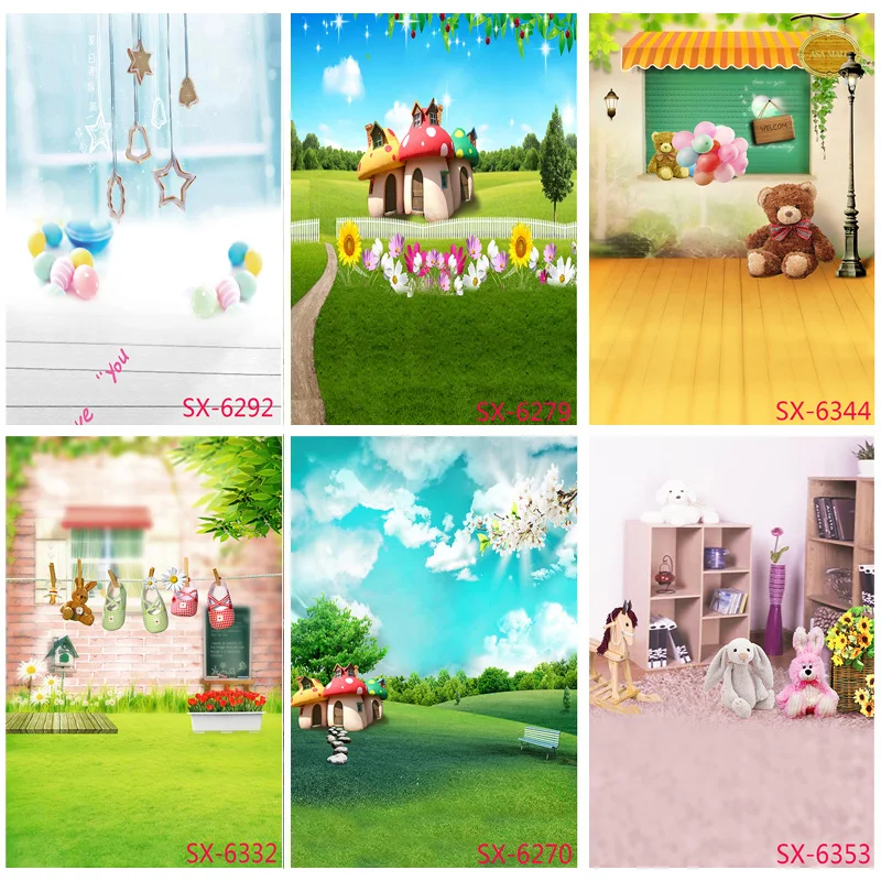 Bambini compleanno fondali fotografia scenario fiori prato neonato ritratto foto sfondo Studio puntelli 2157 YXFL-29