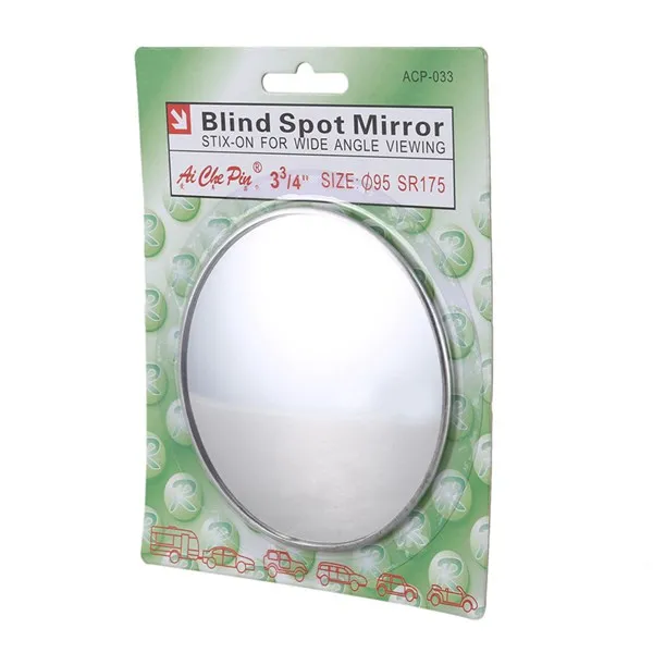 Silver Tone 3.7 inch Dia Round Rear View Blind Spot Mirrors for Car