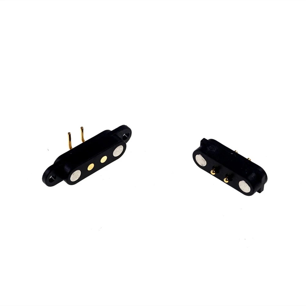1-3 Pair Spring-Loaded Magnetic Pogo Pin Connector 2 Pole Pitch 2.8 MM Through Hole Male Female 2A 36V DC Power Charge Probe