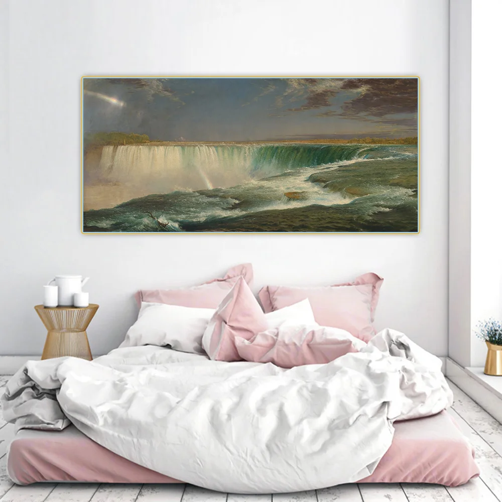 سيتون فريدريك إدوين الكنيسة 《شلالات نياجرا》 لوحة زيتية فنية قماشية عمل فني ملصق صورة خلفية جدار ديكور ديكور المنزل #3