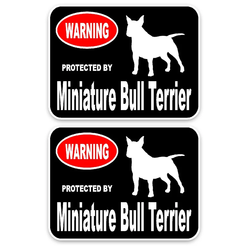 Personality 2X Miniature Bull Terrier Dog Car Stickers Accessories Motorcycle Cover Scratches Waterproof PVC 15cm *11cm