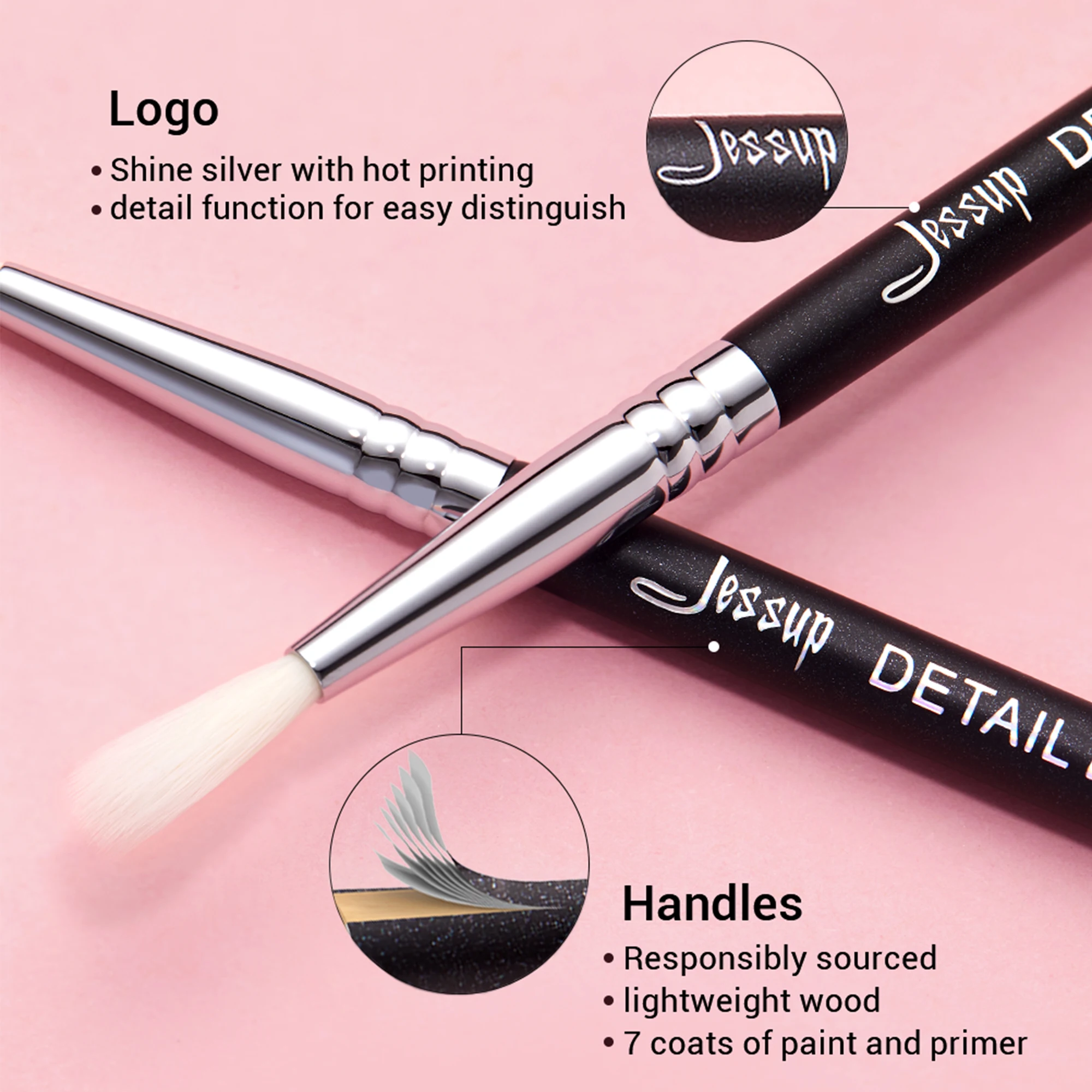 Jessup Eyeshadow Makeup Brush Eye Blending for Powder Brush Synthetic Hair Cosmetics Beauty Tools