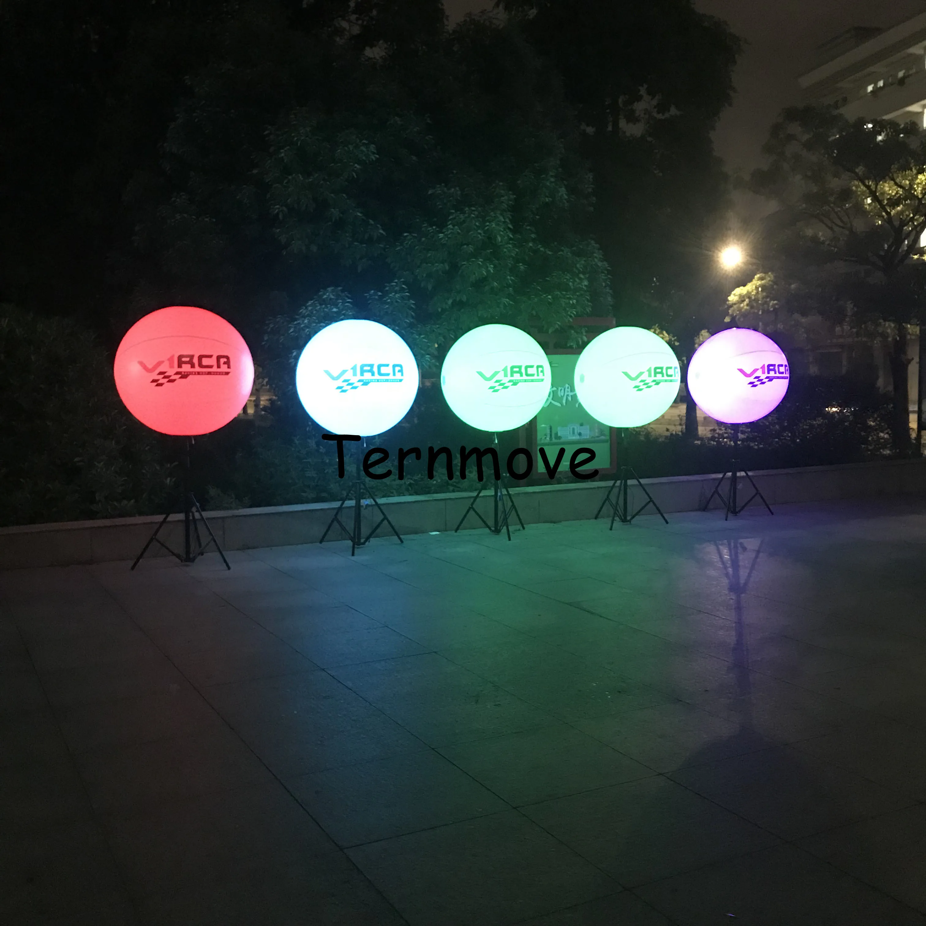 PVC led inflatable glowing swing balloon party decoration inflatable stand tripod balloon inflatable stand balloon with LED