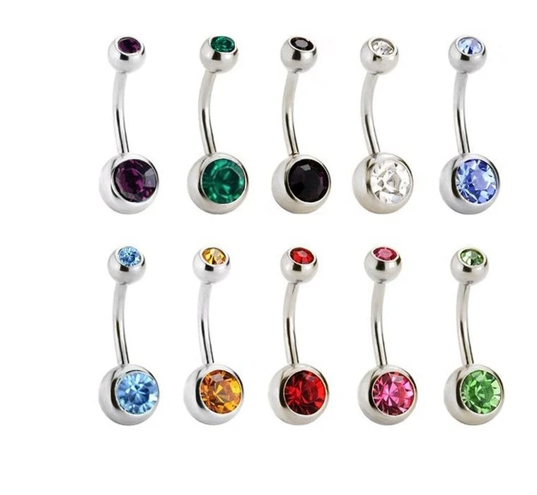 5/10/20Piece Zircon 14G Belly Piercing Lot Surgical Steel Crystal Belly Button Ring Bar Navel Piercing Set Mix Piercings Ombligo