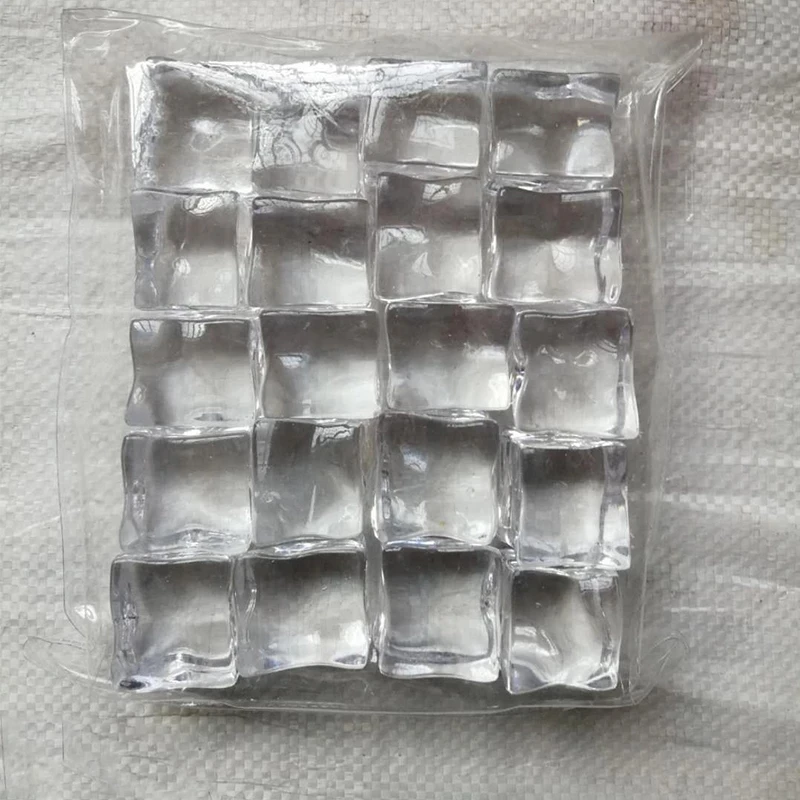 High Quality 10Pcs 15mm/20mm/25mm/30mm Artificial Acrylic Square Shape Ice Cubes Photography Props Hot Sales