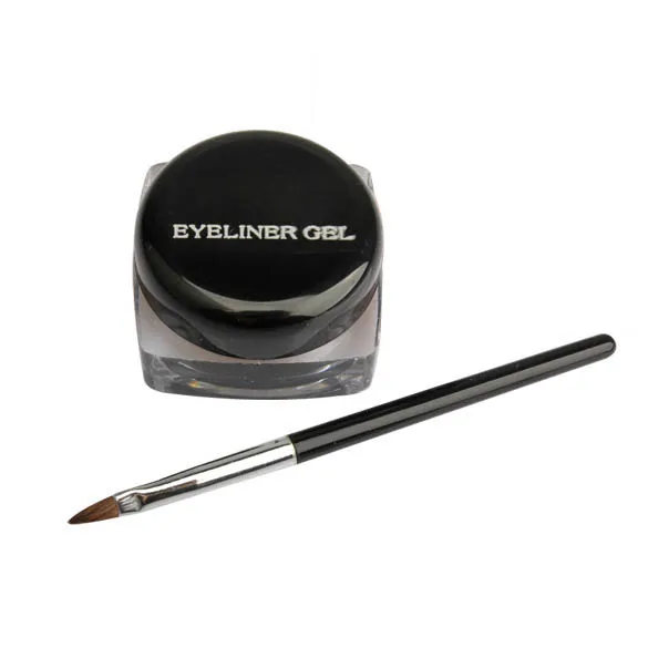 Newly 1x Cosmetic Eye Liner Makeup Black Waterproof Eyeliner Gel Cream With Brush CLA88