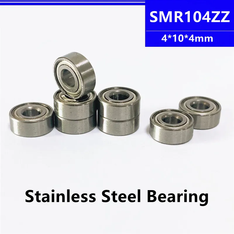 

50/100/500pcs SMR104ZZ 4*10*4mm L-1040ZZ stainless steel miniature deep groove ball bearing 4x10x4mm SMR104Z SMR104