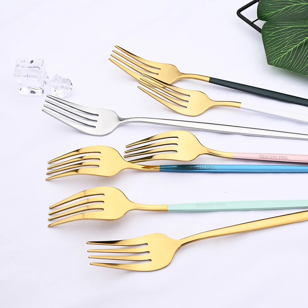 36Pcs White Gold Dinnerware Cutlery Set Knife Dessert Fork Coffee Spoon Flatware Stainless Steel Silverware Party Tableware Set