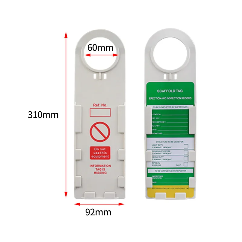 Scaffold Hanging, Construction Site Engineering Safety Warning Sign, PVC Plastic Safety Hanging Sign, Writable Sign