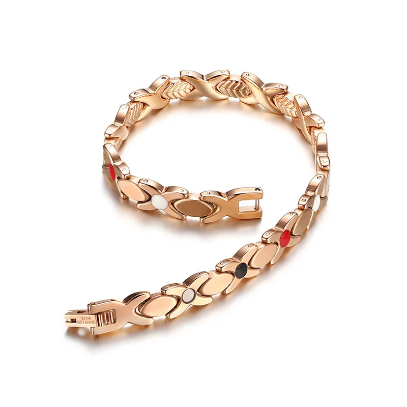 Vinterly Steel Magnetic Bracelet Benefits Arthritis Relief Energy Luxury Stainless Steel Bracelet Women 7mm Magnetic Therapy