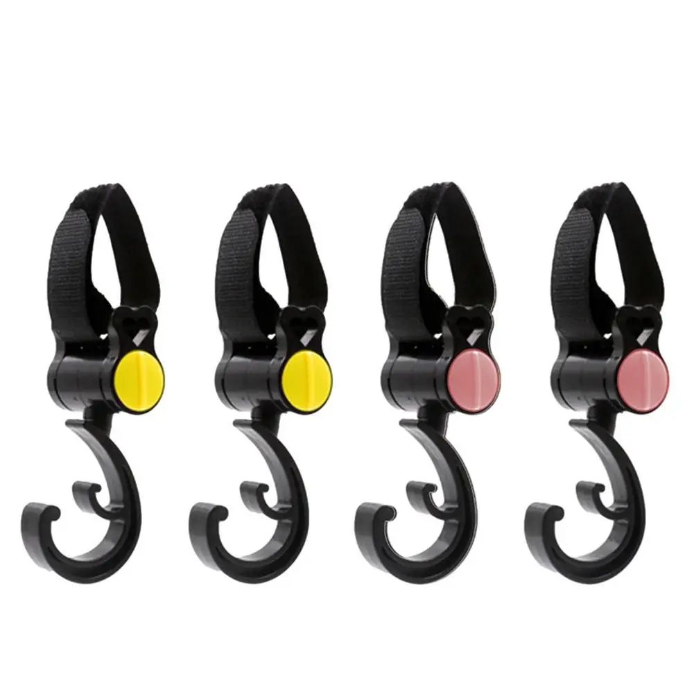 

2pcs Baby Stroller Hooks Trolley Pram Hook Clips Multifunction Rotate 360 Degree Hanger Diaper Organizer Stroller Accessories