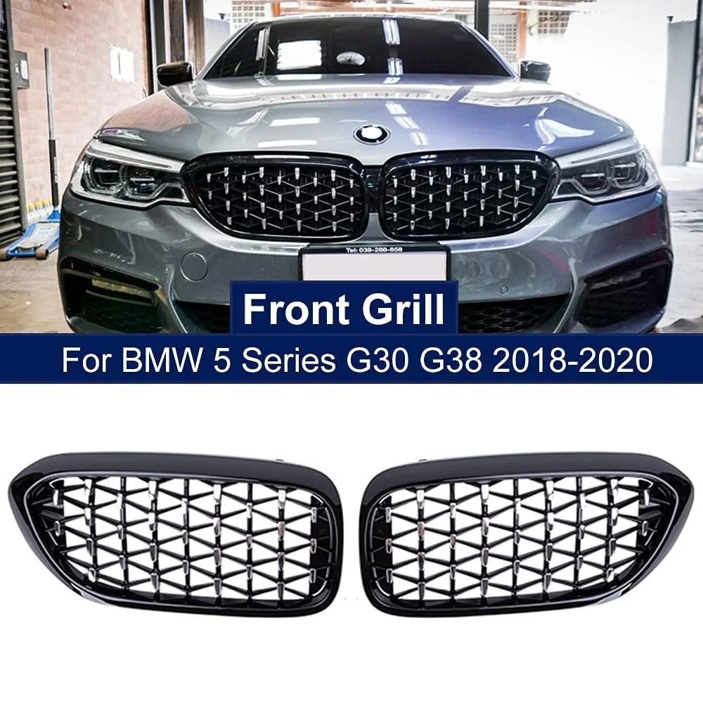 

Car Front Bumper Diamond Star Grilles Car Kidney Grille Air Vent Frame Accessories For BMW 5 Series G30 G31 G38 520i 530i 540i