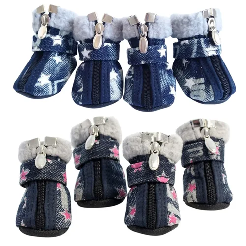 애완 동물 강아지 부츠 데님 따뜻한 눈 겨울용 러블리 미끄럼 방지 지퍼 캐주얼 신발, 애완 동물 신발 Best5 애완 동물 강아지 부츠 데님 따뜻한 눈 겨울용 러블리 미끄럼 방지 지퍼 캐주얼 신발, 애완 동물 신발 Best5