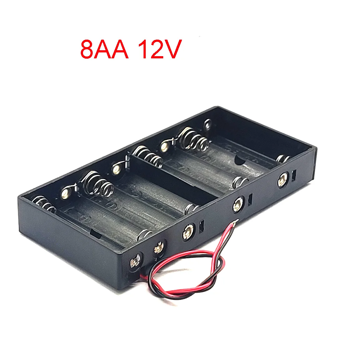 8AA Battery Holder 8 AA Battery Box Case AA Battery Storage Case 8 AA 12V Battery Case With Line DIY