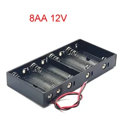 8AA Battery Holder 8 AA Battery Box Case AA Battery Storage Case 8 AA 12V Battery Case With Line DIY