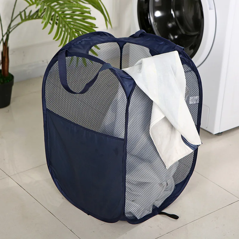 Folding Laundry Basket Hamper Cartoon Pop Up Open Mesh Laundry Dirty Storage Box Kids Toys Sundries Home Storage Box Organizer