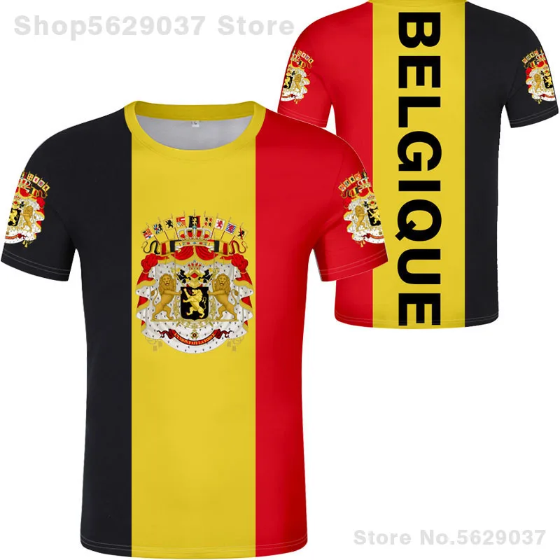 Belgium T Shirt Free Custom Name Number Diy Bel Belgique Belgien Black T-shirt Be French Belgie Print Photo Nation Flag Clothing