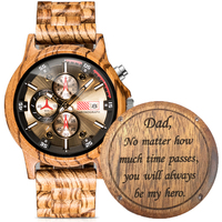 Dad Gift Customized Creative Men Watch Luxury Sport Watches Zebra Walnut Black Sandalwood Wood Chronograph Quartz Wristwatch