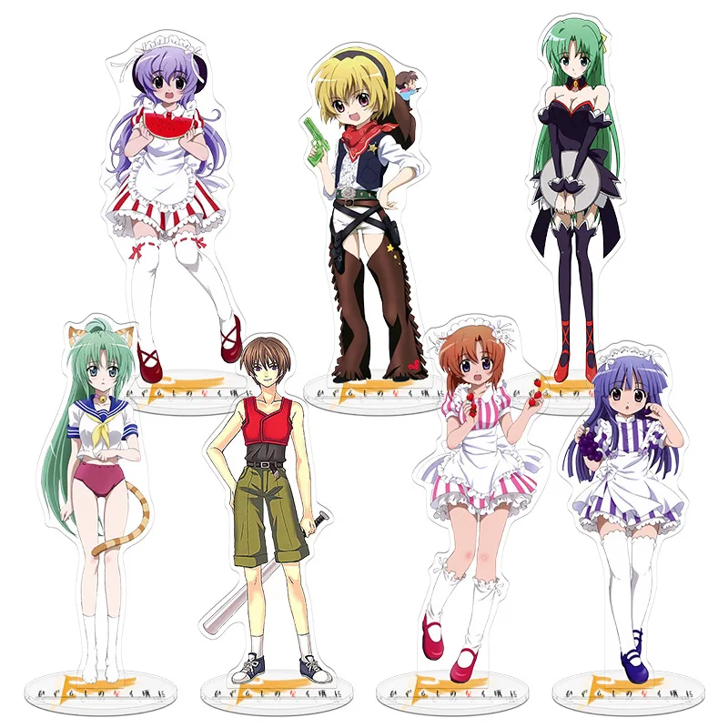 أنيمي هيغوراشي عندما يبكون هو موقف الاكريليك نموذج دمية ريوجو رينا سونوزاكي ميون تأثيري الشكل لعبة سطح المكتب ديكور كوليكو