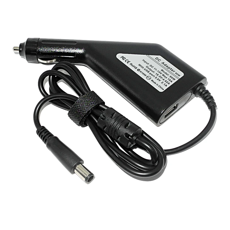 

19.5V 4.62A Laptop Car DC Adapter Charger Power Supply for Dell Latitude D630 D800 D810 D820 D830 D631 D631N 5V 2.1A USB Charger