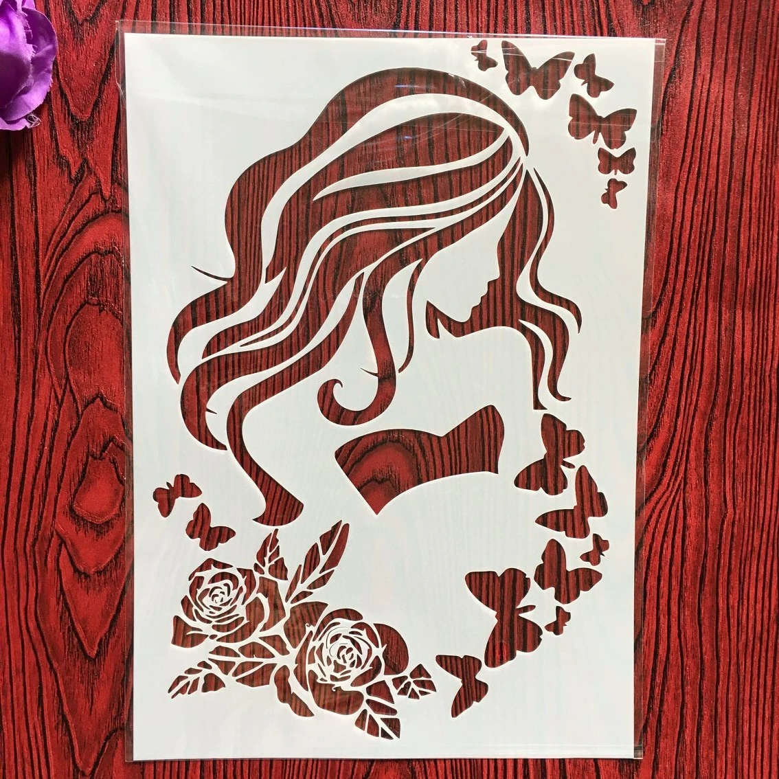 A4 29 * 21cm beauty Girl DIY Stencils Wall Painting Scrapbook Coloring Embossing Album Decorative Paper Card Template