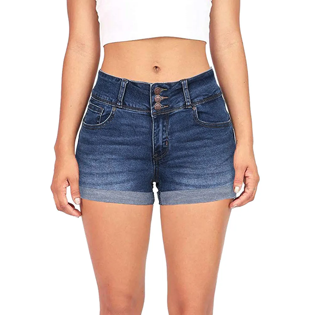 

Short Pants Blue Women Pant Low Waisted Washed Ripped Hole Short Mini Jeans Denim Pants Shorts Spodenki Damskie