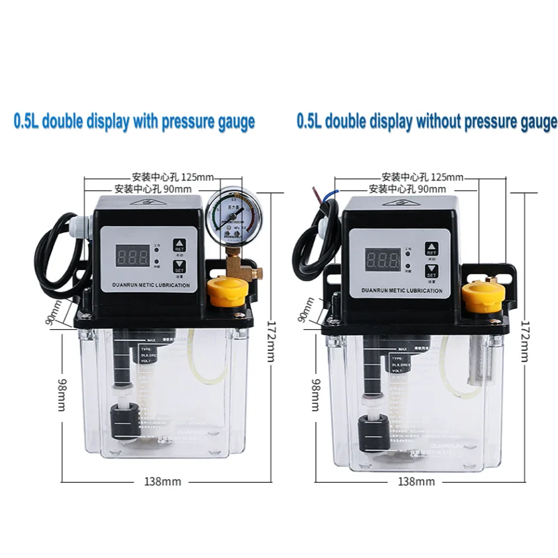 0.5/1/2 220V CNC Liters Lubricant Pump Automatic Lubricating Oil Pump Oil Injector Electromagnetic Lubrication Pump Lubricator