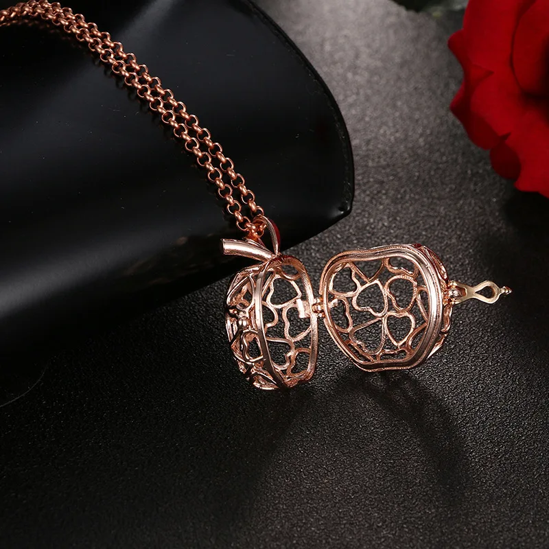 New Mexico Chime Water Drop Style Aromatherapy Diffuser Necklace Music Ball Vintage Zircon Locket Romantic Woman Pendant Jewelry