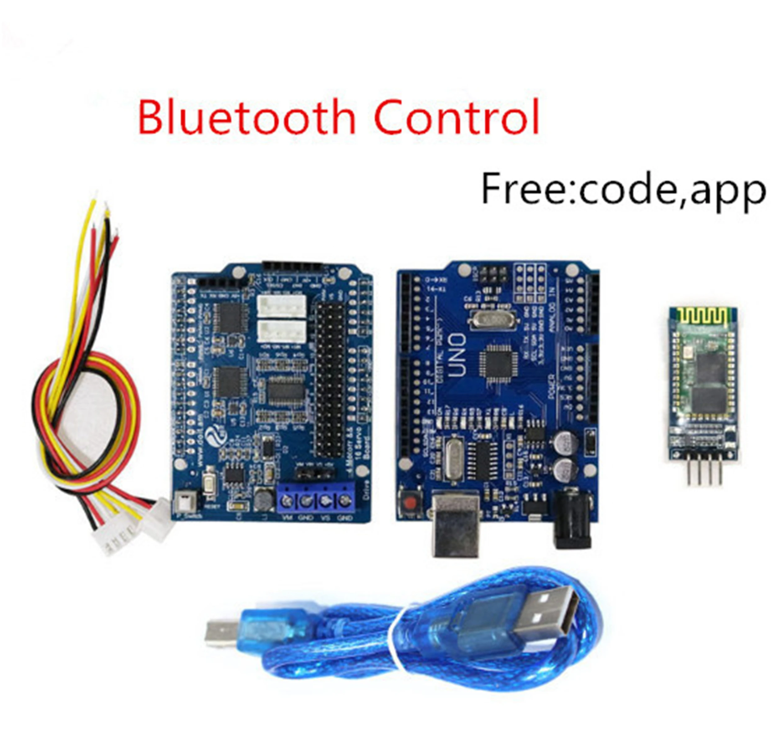 Wireless Controller Kit For RC Robot Arm/Chassis Part 4-Way Motor & 16-Way Servo Drive Motor Free Code,App DIY For Arduino