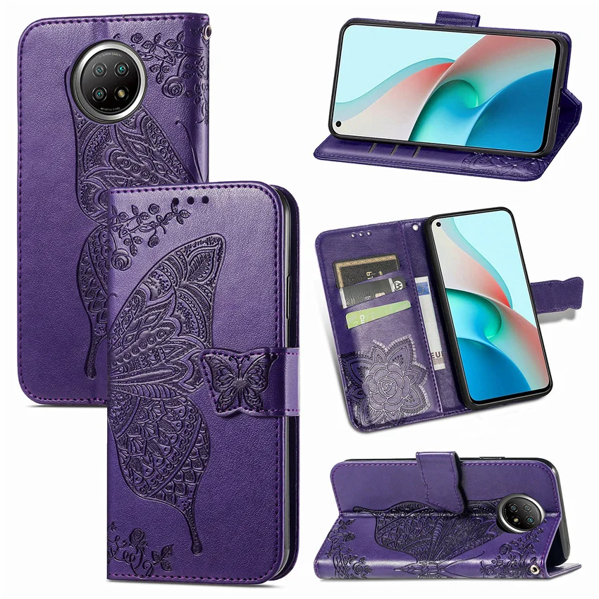 Butterfly Embossing Flip Leather Wallet Case For Redmi Note 9T 9 9S 9A 9C 8 8T 7 6 5 Pro 8A 7A Phone Card Slot Stand Back Cover