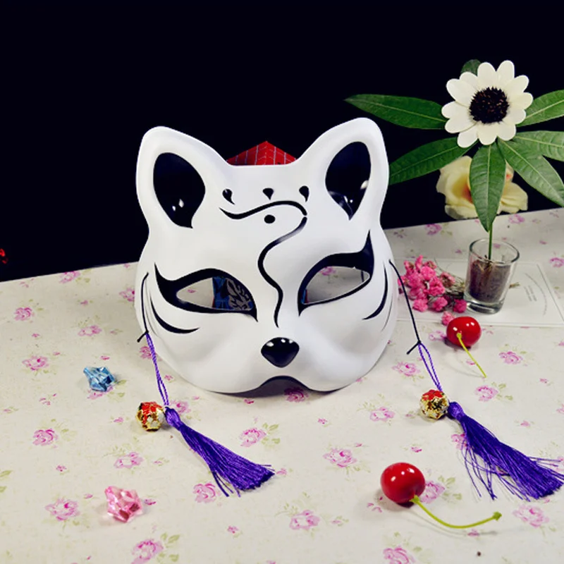 10 Pcs New Japanese Fox Mask Private Custom Mask Cat Natsume's Book of Friends Fox Half Face Mask Halloween Cosplay Animal Masks