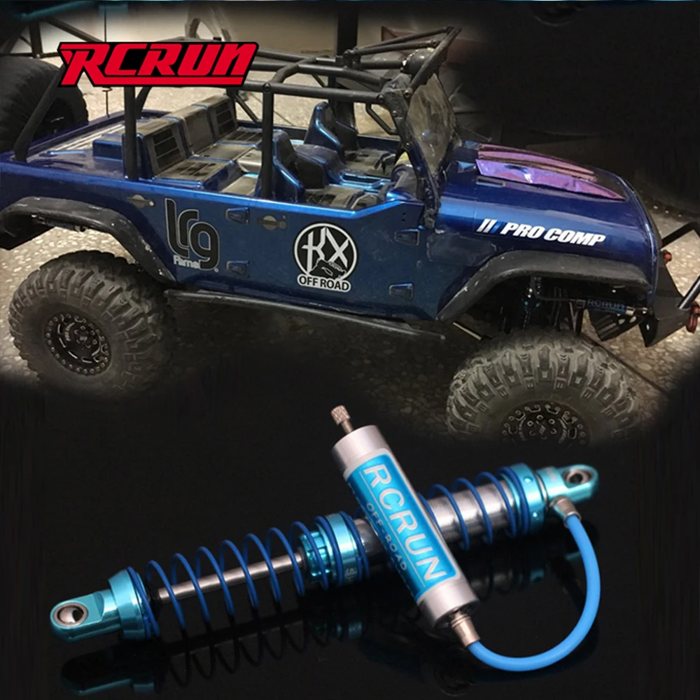 RCRUN Oil Piggyback Shock with Remote Reservoir Adjustable for 1/10 RC Crawler Axial SCX10 RR10 Wraith CAPRA TRX4 TRX6 RGT 86100