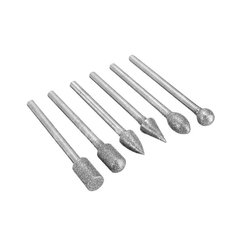 20Pcs 3 millimetri Shank Diamante Burr Bit Incisione Taglio della Intagliare Rotary Drill Bit