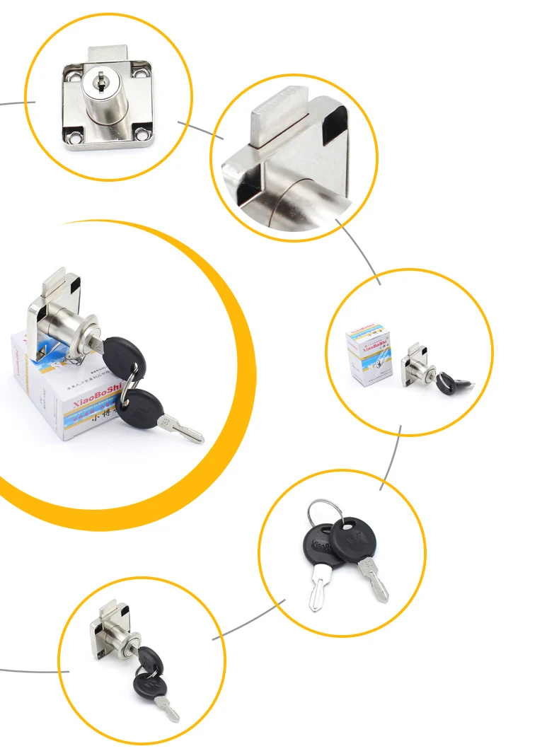 Anti-Theft Security Lock Box, Lock Core, Desk Drawer, Armário de Guarda-Roupa, Ferro Cam Locks, Hardware Móveis, 136C, 20mm