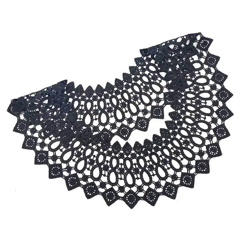 New White Black Hollow Embroidery Fake Collar Lace Fabric Guipure Corsage Dress Clothing Sewing Applique DIY Neckline Trimmings