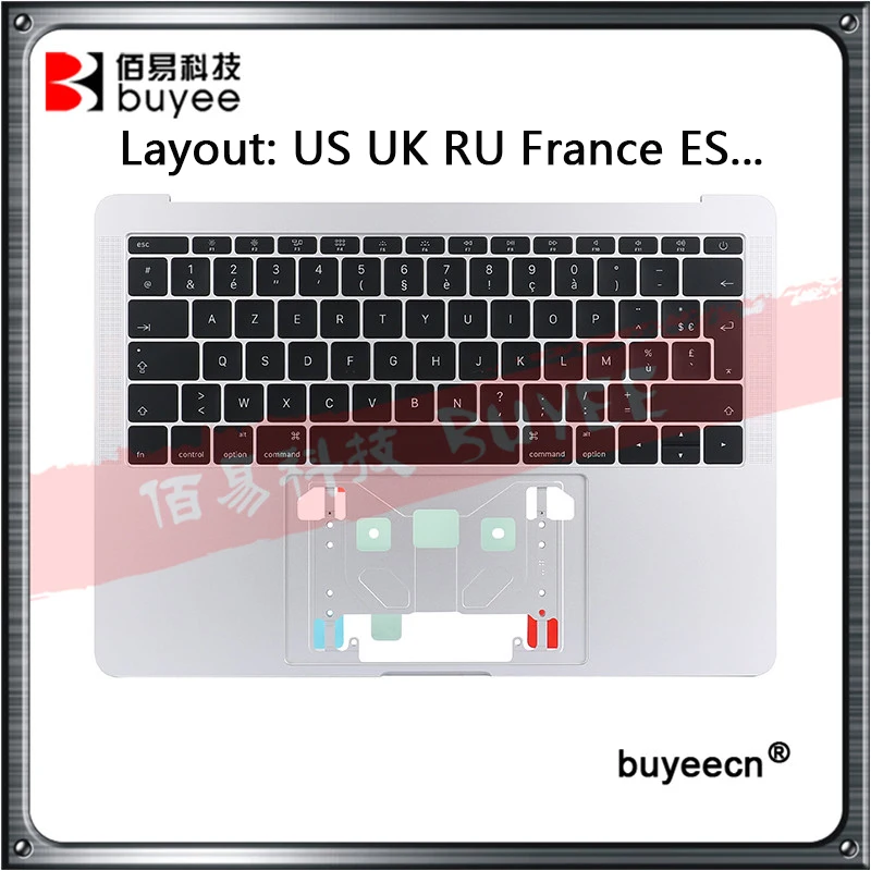 Original A1708 Topcase For Macbook Retina Pro 13'' A1708 Top case US UK RU France ES Keyboard with Backlight 2016 2017