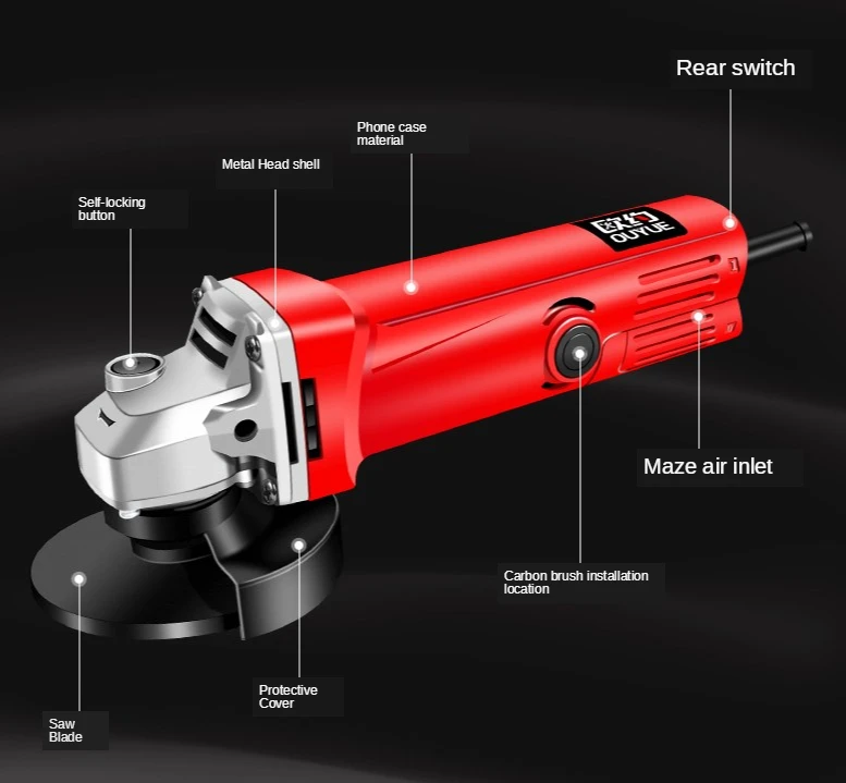 Multifunctional household angle grinder grinding machine electric cutting electromechanical grinder small handheld polishing mac