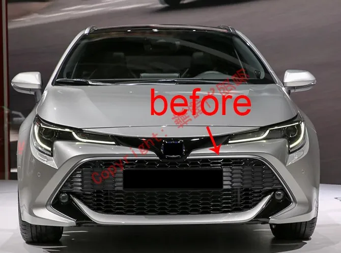 ABS Chrome Front Bumper Grille Trim For Toyota Corolla Hatchback Auris Sport 2019 2020 Car Accessories Stickers