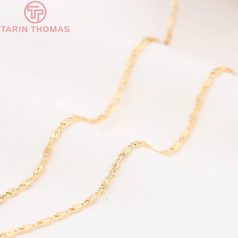 (5092)1Meter Chain Width 2MM 24K Gold Color Brass Chains for Necklace BraceletHigh Quality Diy Jewelry Findings Accessories